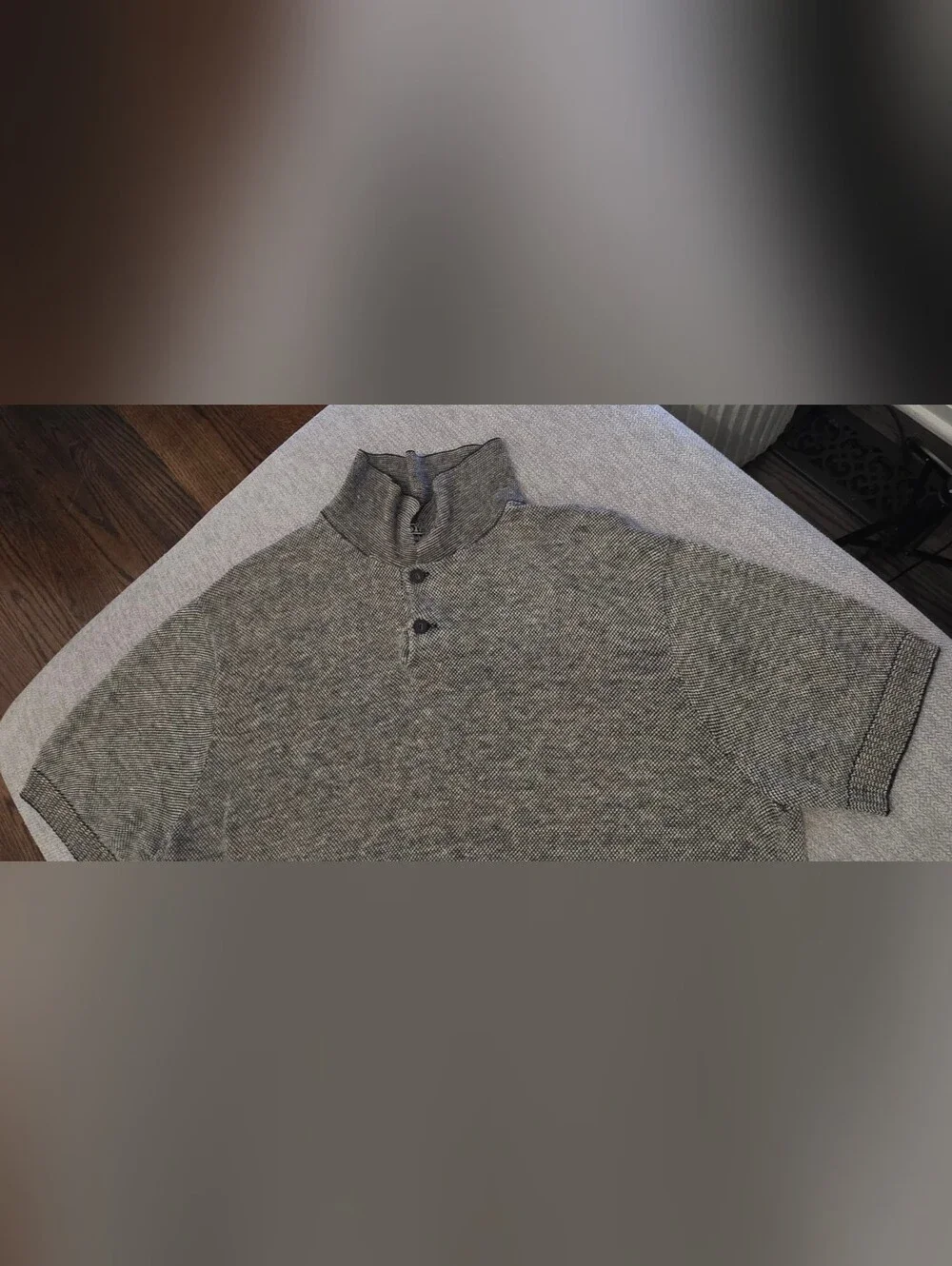 Polo by Ralph Lauren Heathered Gray Linen Knit Short-Sleeve Polo Sz XL